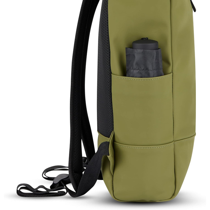 Рюкзак Johnny Urban Harvey Medium ролтоп, 15 л, водостійкий, оливковий, з відділенням для ноутбука, універсальний для міста, роботи, навчання, матове PU-покриття