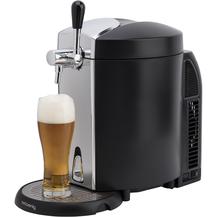 H.Koenig Bierzapfanlage BW1778: Система для пива з нержавіючої сталі, інтегрована охолодження 4°C, сумісна з 5л кегами, професійне використання