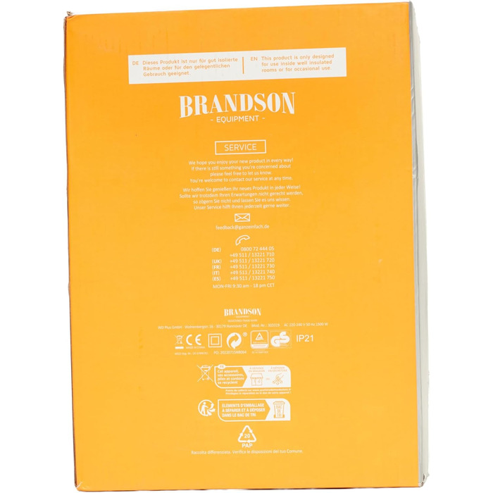 Керамічний обігрівач Brandson 1500 Вт, енергоощадний, безшумний, 2 режими, для ванної кімнати, плавне регулювання температури, термозахист, сріблясто-білий