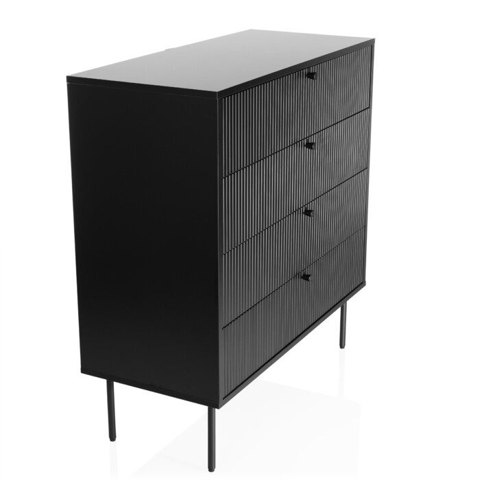 Комод KARBY K 90x40x95 см 4 шухляди чорний hjh LIVING