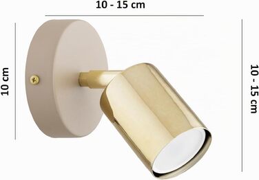 Потоховий світильник-спот Beige, поворотна LED люстра з металу (золота), GU10 для кухні, вітальні та передпокою, сучасний дизайн, 1 лампа