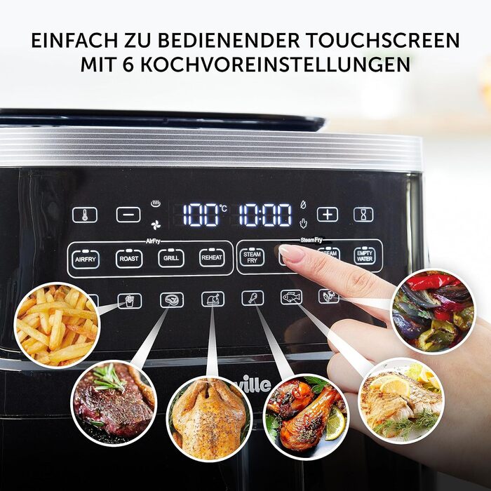 Фритюрниця з гарячим повітрям Breville Halo Flexi 7 л, функція парового приготування SteamFry