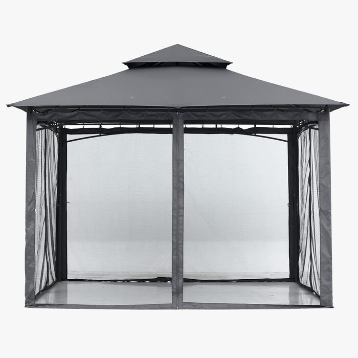 Павільйон садовий ABCCANOPY 2.5x2.5м водонепроникний, сірий (3.35x3.35м) для вечірок та захисту від сонця і дощу