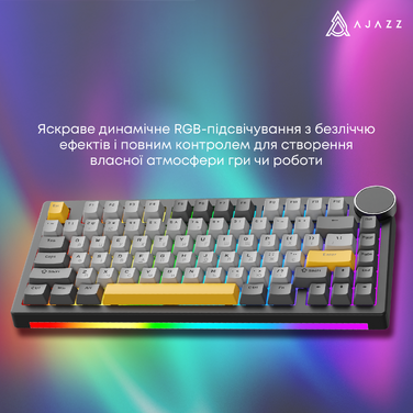 Бездротова механічна клавіатура Ajazz AK820 V2 Coconut Flake Switch (AK820-V2-CF-PWB)