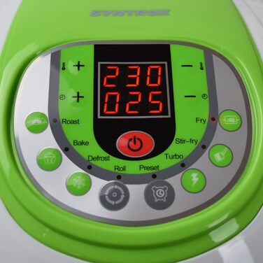 Аерофритюрниця Syntrox Germany Turbo, 10 л, LED-дисплей, без жиру, зелена