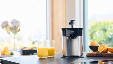 Соковижималка для цитрусових Braun CitrusQuick 5 CJ5050 BK: автоматичний старт/стоп, антикрапля, легке очищення, чорна