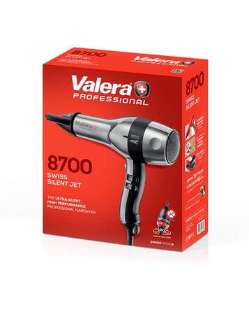 Професійний фен для волосся Valera Swiss Silent Jet 8700, 2400 Вт, з іонізацією, 3 температурні режими, сіро-чорний
