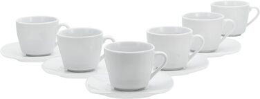 Набір кавових чашок CreaTable Square Weiss, 12 шт, 200 мл, білий фарфор