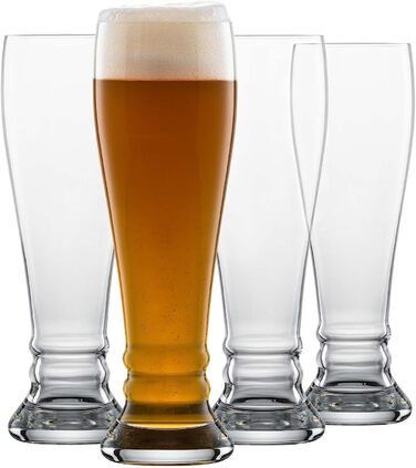 Пивні келихи SCHOTT ZWIESEL Bavaria для пшеничного пива, 0,5 л, набір 4 шт., тритан-кристал, німецьке виробництво, підходять для миття в посудомийній машині