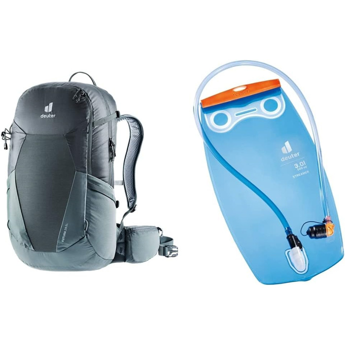 Рюкзак для туризму Deuter Futura 29 EL з гідратором 3 л, графітовий, 29 л, для високих людей