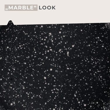 Сковорода вок Fackelmann Marble 28 см, антипригарна, з 90% переробленого алюмінію, ергономічна ручка, висока, для індукції