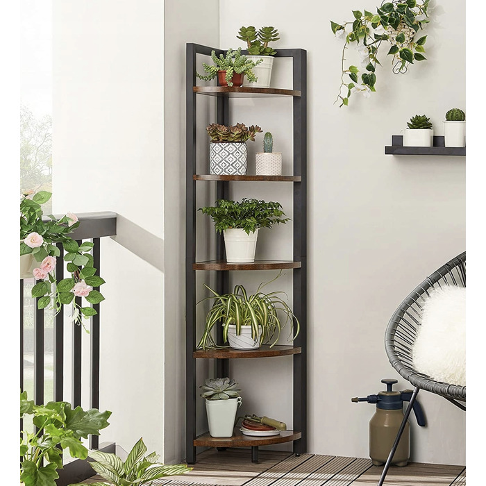 Кутовий стелаж Songmics у стилі лофт, чорний, 5 полиць, ЛДР, 150 см