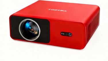 Smart проектор TOPTRO 4K HDR10 WiFi 6 Bluetooth: Dolby Audio, 1000 ANSI лм, Автофокус, Трапецеїдальна корекція 6D, для домашнього кінотеатру (Червоний)