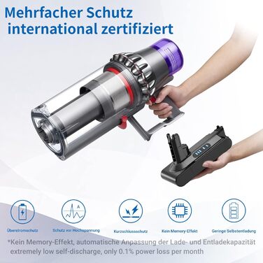 AIMAX акумулятор 3900mAh для Dyson V10, сумісний з Absolute, Animal, Extra, Fluffy, SV12, Motorhead, Slim, для ручного пилососа, 25.2V, з гвинтами і викруткою, заміна батареї