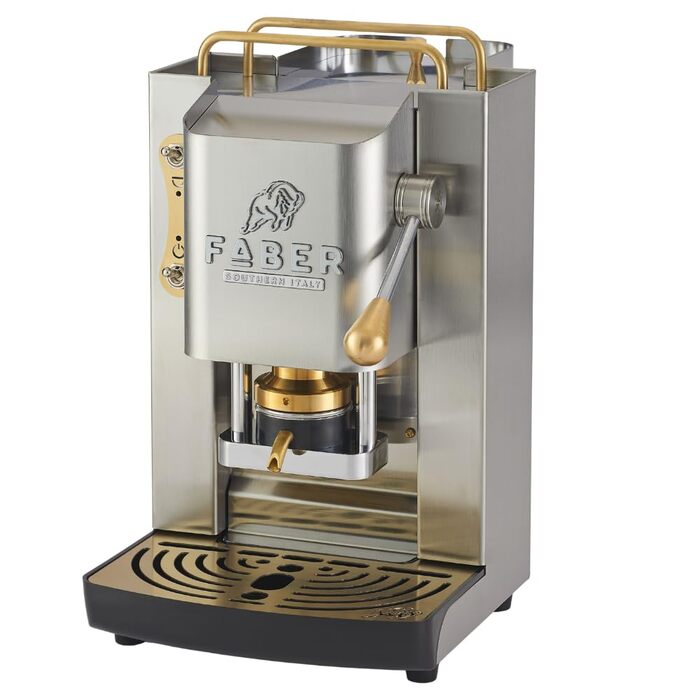 Кавомашина Faber Deluxe 3.0 для ESE 44мм, нержавіюча сталь, 1л, з електроклапаном та регульованим пресом