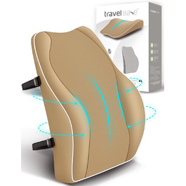 Ергономічна подушка для спини з піни Memory Foam Travel Ease, ортопедичне лемденне сидіння для офісного та комп'ютерного стільця, антистатичний гіпоалергенний чохол, для комфортної постави, колір хакі