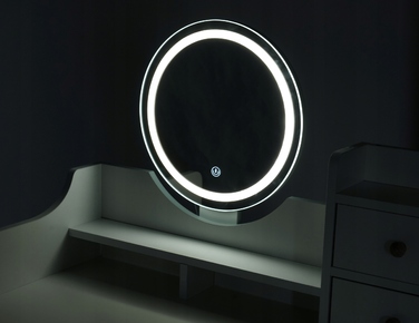 Туалетний столик з LED-дзеркалом Scandi 09 у скандинавському стилі