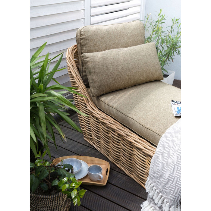 Шезлонг із техноротанга бежевого кольору Beliani