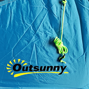 Намет Outsunny Tunnel 4-місний кемпінговий намет з 2 кімнатами, захист від ультрафіолету, вікно, сумка для перенесення, 2000 мм водяна головка, синій