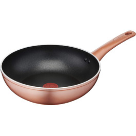 Wok Lagostina Ramata 28 см, антипригарний, алюмінієвий, зовнішня мідна поверхня, чорний