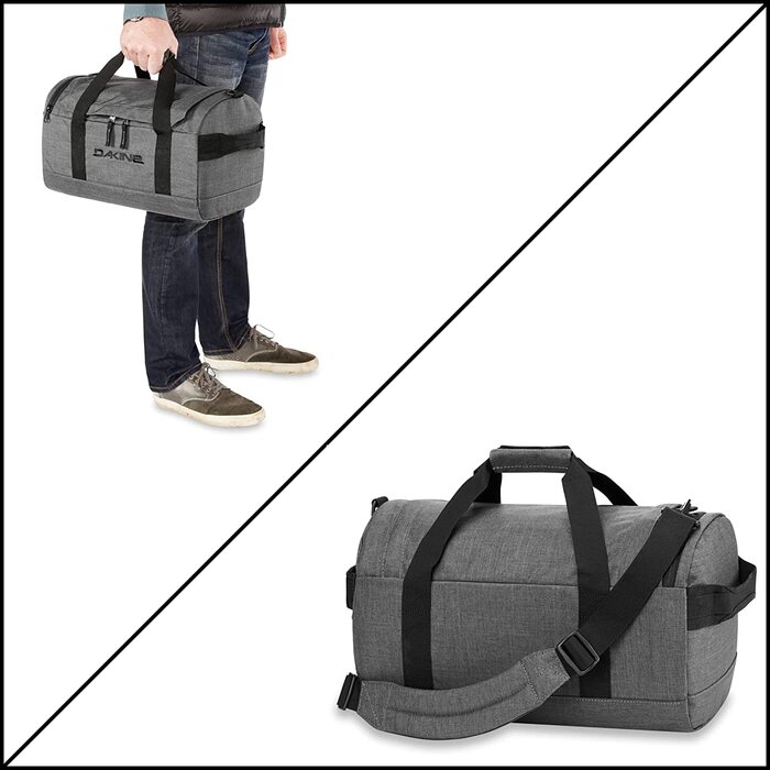 Спортивна сумка Dakine EQ Duffle 50L, міцна та містка, з двосторонньою блискавкою, чорна, для тренажерного залу та подорожей