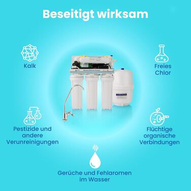 Система зворотного осмосу NATURE WATER PROFESSIONALS 6-ступенева, 5 літрів, з мембраною Vontron 50 GPD, насосом та фільтрами