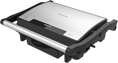 Електрогриль Cecotec Rock'nGrill 1500 Rapid з каменем RockStone, регульованою кришкою, збирачем жиру, 1500 Вт, нержавіюча сталь