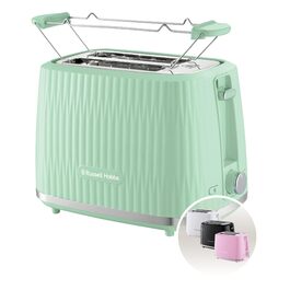 Тостер Russell Hobbs Eden на 2 тости, зелений (27372-56) - 6 режимів, розморожування, підігрів, підйом тостів, лоток для крихт