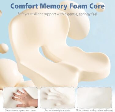 Подушка ортопедична Yolispa з підтримкою спини для авто та офісного крісла, Memory Foam, сіра (темно-сірий + світло-сірий)