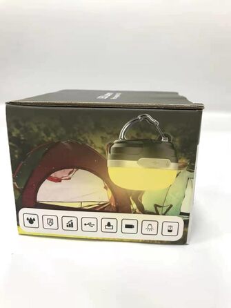 LED кемпінговий ліхтар із RGB підсвічуванням, 5200mAh, USB-заряджання, 6 режимів яскравості, магніт, димірування, для кемпінгу, походів та надзвичайних ситуацій