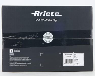 Хлібопіч Ariete 132 Panexpress 750 Metal, 19 програм, 500 г, нержавіюча сталь, для хліба, піци, випічки, замішування та закваски