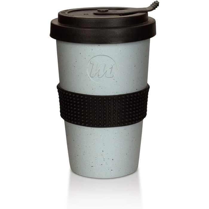 Порцелянова чашка для кави Mahlwerck Coffee-to-go 400 мл, з герметичною кришкою, бетонний дизайн, сіра