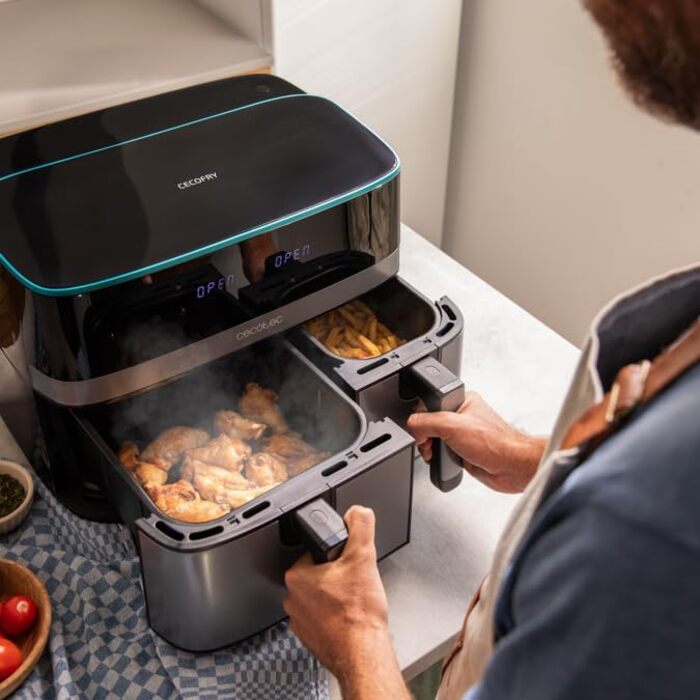 Аерофритюрниця Cecotec CecoFry Advance Double 9 л, 2850 Вт, цифрова, подвійна чаша, PerfectCook, для здорового харчування