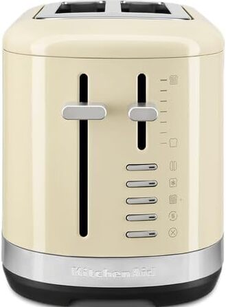 Тостер KitchenAid для 2 скибок, кремовий: ретро дизайн, 7 функцій, нержавіюча сталь