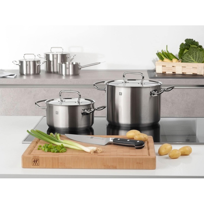 Каструля Zwilling Twin Classic з кришкою, нержавіюча сталь, 20 см, 3.0 л, для індукційних плит, срібляста