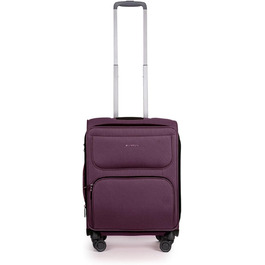 Валіза Stratic Bendigo Light+ з м’яким корпусом, розширювана, 4 колеса, TSA-замок, колір баклажан, дорожній чемодан на колесах