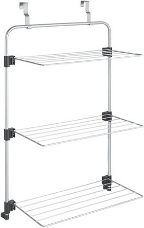Сушарка для білизни Metaltex Gale, настінна, сіра, епотерм-покриття, 3,5x58x87 см, для дверей та душової кабіни