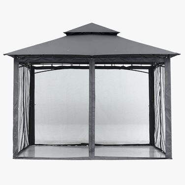 Павільйон садовий ABCCANOPY 2.5x2.5м водонепроникний, сірий (3.35x3.35м) для вечірок та захисту від сонця і дощу