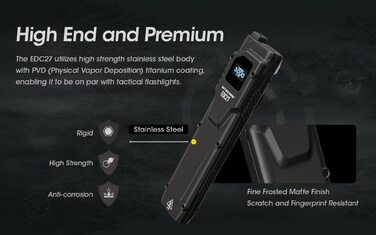Ліхтарик Nitecore EDC27, 3000 люмен, OLED-дисплей, USB-C, компактний ручний