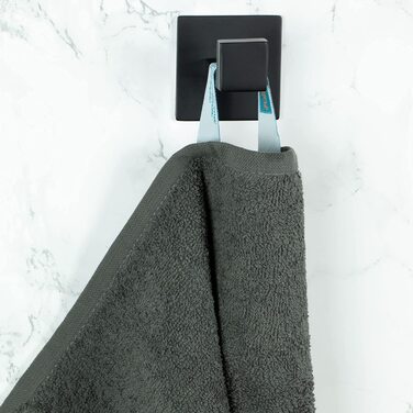 Набір рушників ZOLLNER 6 шт: 4 для рук 50x100 см та 2 банних 70x140 см, антрацит, бавовна, готельна якість, м'які та поглинаючі, з петелькою, прати до 60°C