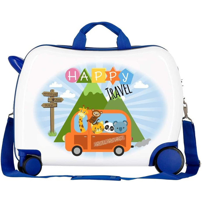 Дитячий валізу Roll Road Little Me, жорсткий ABS, 50x38x20 см, 34 л, 2,1 кг, 4 колеса, з кодовим замком, різнокольоровий, ручна поклажа