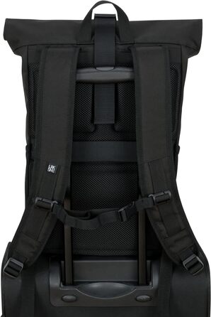 Рюкзак LARKSON Rolltop з відділенням для ноутбука, водостійкий, універсальний, чорний, для жінок і чоловіків, для університету, роботи, велосипеда, подорожей