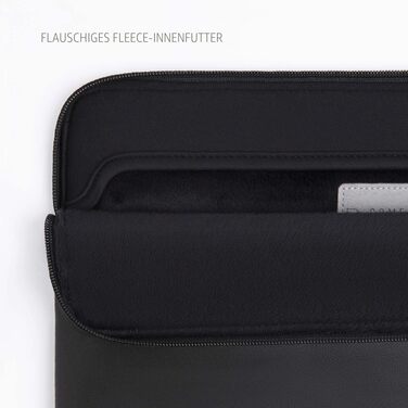 Захисний чохол-папка Comfyable Slim з екошкіри для MacBook Air та MacBook Pro 13/13.3/14 дюймів (M1, M2, M3, M4, M5, 2021-2026), чорний