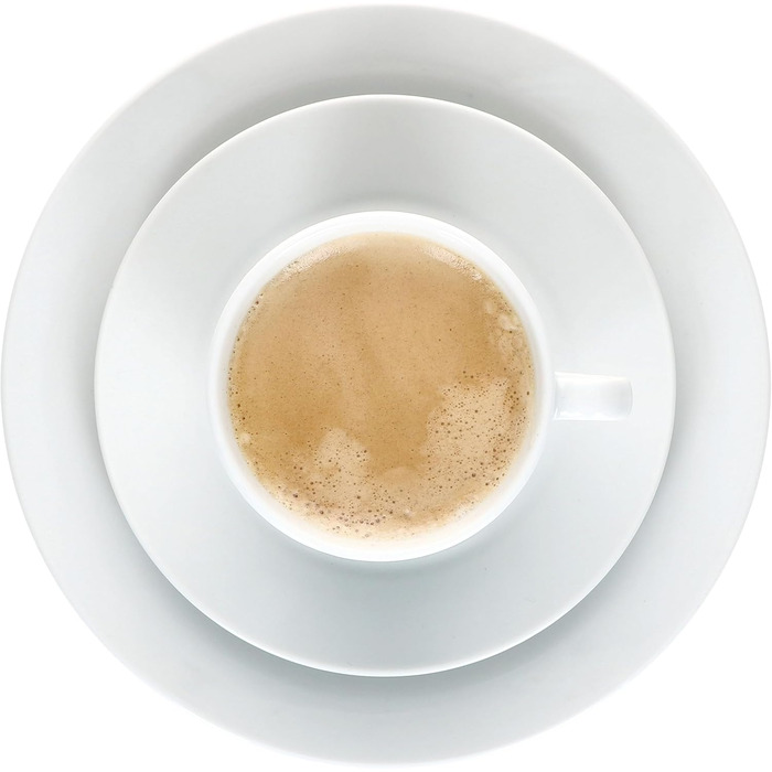 MamboCat Tommy - 18-Piece White Porcelain Coffee Set for 6 People | 6 Cups, Saucers & Plates | Stylish Coffeeware for Breakfast, Coffee, Hotel & Restaurant Use
