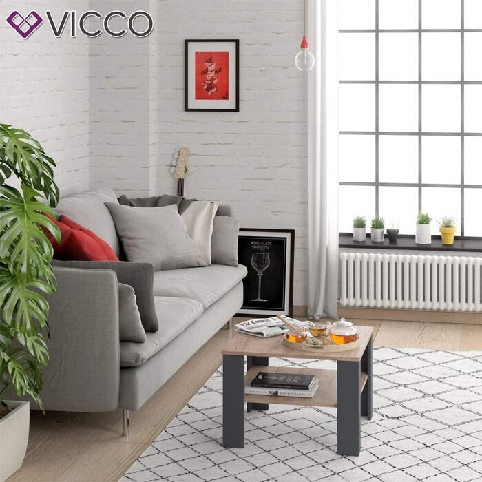 Журнальний стіл Vicco Homer антрацит/пісочний 60х42 см