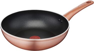 Wok Lagostina Ramata 28 см, антипригарний, алюмінієвий, зовнішня мідна поверхня, чорний