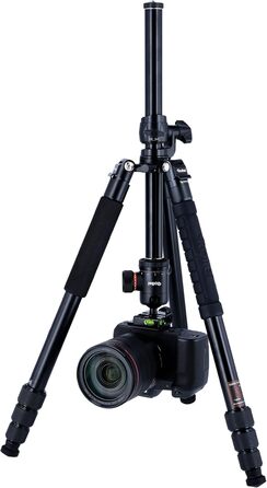 Алюмінієвий штатив Rollei C5i Makro Pro, 3D-головка, монопод, тримач для смартфона, швидкознімна платформа, чорний, 90° обертання стійки