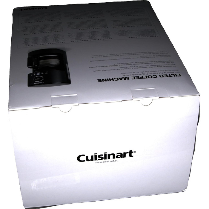 Кавоварка фільтраційна Cuisinart 1.8 л, 12 чашок, програмована, швидке заварювання, таймер 24 години, функція підтримки тепла, браузерна екстракція, мийка в посудомийці, чорна