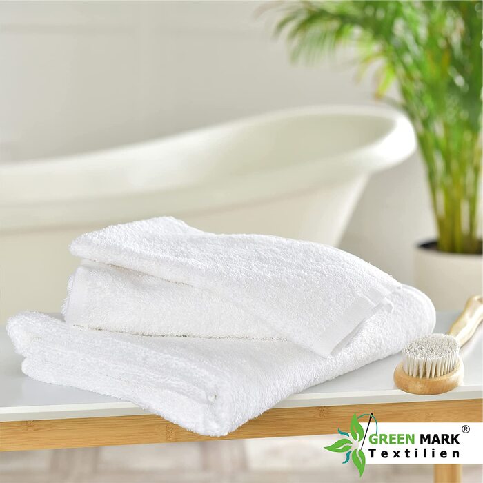 Набір рушників NatureMark з махрової тканини, 8 шт: 4 гостьових, 2 для рук, 2 для душу, білий, 100% бавовна