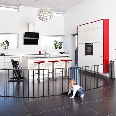 Захисний бар'єр BabyDan Flex L (90-278 см) - дитячі сходи, перегородка для кімнати, сітка для тварин (чорний)